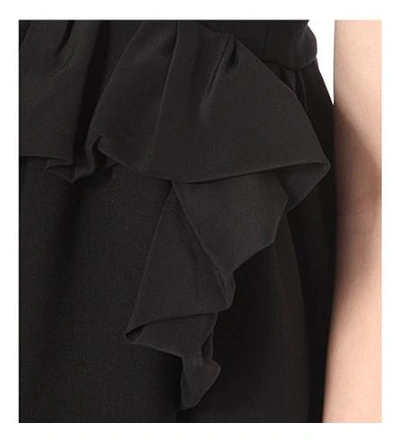 Shop Victoria Victoria Beckham Ruffle-detail Wool Dress In Black