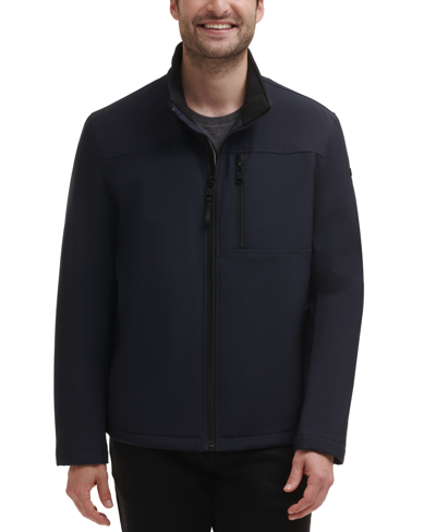 Shop Calvin Klein Men's Sherpa Lined Classic Soft Shell Jacket In True Navy
