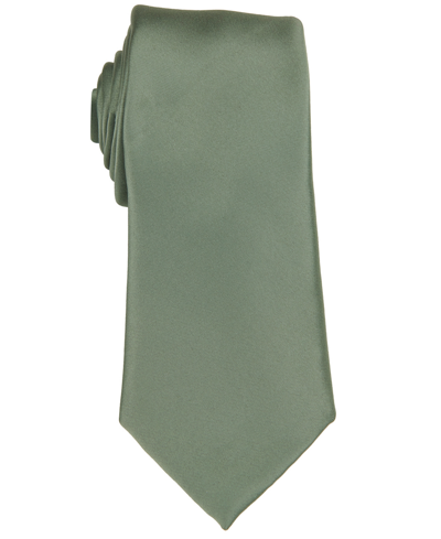 Shop Construct Men's Satin Solid Extra Long Tie In Ivy
