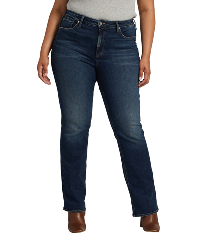 Shop Silver Jeans Co. Plus Size Infinite Fit One Size Fits Three High Rise Bootcut Jeans In Indigo