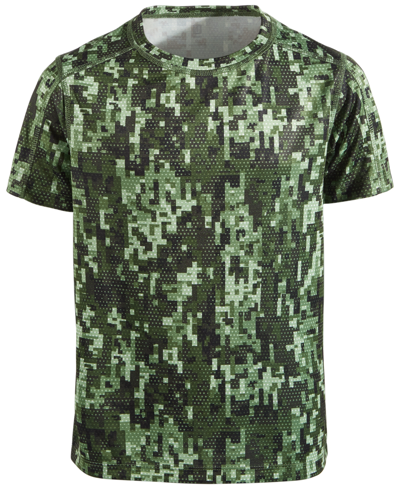 Shop Id Ideology Big Boys Pixel Camo Short Sleeve T-shirt, Created For Macy's In Bronze Green