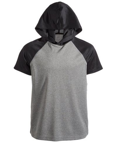 Shop Id Ideology Big Boys Colorblocked Hooded T-shirt, Created For Macy's In Deep Black