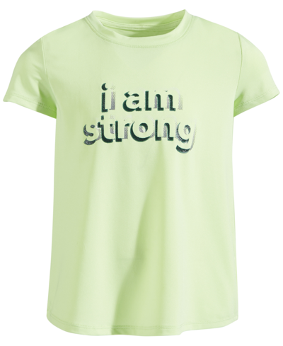 Shop Id Ideology Toddler & Little Girls I Am Strong T-shirt, Created For Macy's In Lime Oxide