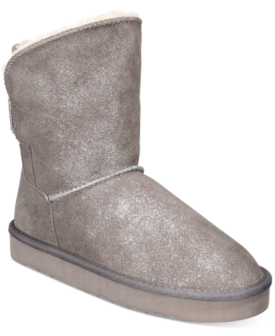 Shop Style & Co Teenyy Cold-weather Booties, Created For Macy's In Pewter Shimmer