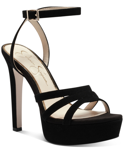 Shop Jessica Simpson Women's Balina Platform Dress Sandals Women's Shoes In Black Suede
