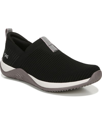 Ryka Echo Womens Slip On Activewear Athletic And Training Shoes In Black Fabric