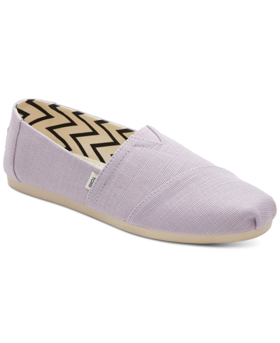 Shop Toms Women's Alpargata Heritage Recycled Slip-on Flats Women's Shoes In Light Orchid Heritage Canvas