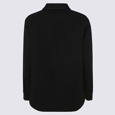 Shop Jil Sander Black Wool Shirt Jacket