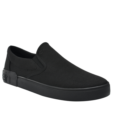 Shop Calvin Klein Men's Ryor Casual Slip-on Sneakers In Solid Black