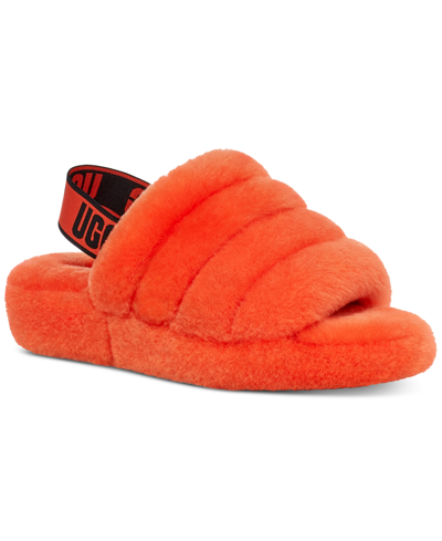 Shop Ugg Women's Fluff Yeah Slide Slippers In Hazard Orange