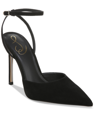 Shop Sam Edelman Women's Avril Two-piece Pumps Women's Shoes In Black Suede