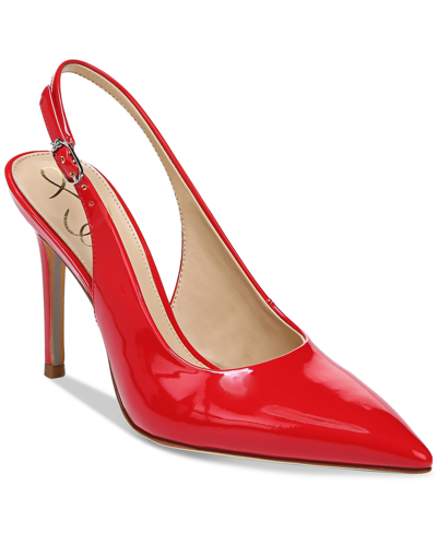 Shop Sam Edelman Women's Hazel Slingback Pumps In Ruby Red Patent