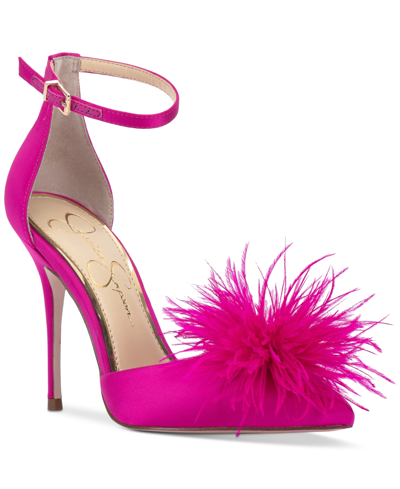 Shop Jessica Simpson Wolistie Ankle-strap Dress Pumps In Brightest Pink