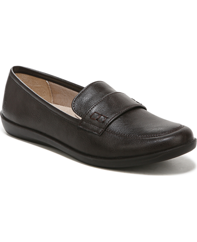 Shop Lifestride Nico Loafers In Dark Chocolate Faux Leather