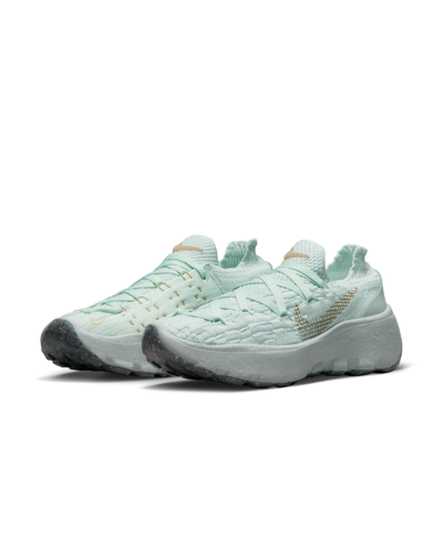 Shop Nike Women's Space Hippie 04 Casual Sneakers From Finish Line In Barely Green/hemp
