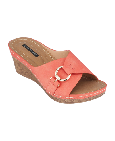 Shop Gc Shoes Women's Bay Wedge Sandals In Coral
