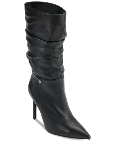 Shop Dkny Women's Maliza Pointed-toe Slouch Boots In Black