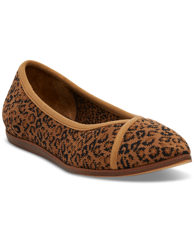 Shop Toms Women's Katie Knit Flats Women's Shoes In Doe Cheetah Knit