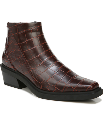 Shop Franco Sarto Fina Booties Women's Shoes In Mahogany Faux Leather