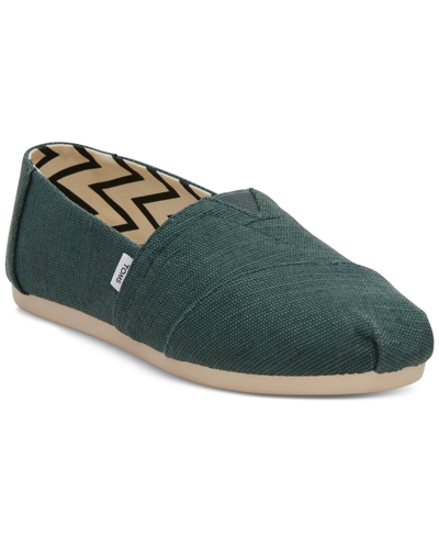 Shop Toms Women's Alpargata 3.0 Slip-on Flats Women's Shoes In Stormy Green Heritage Canvas