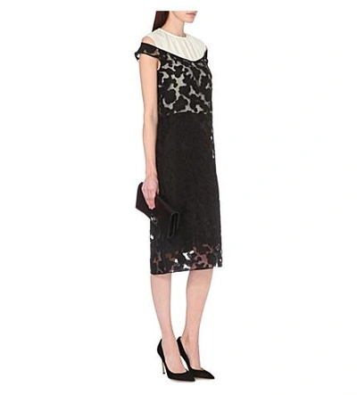 Shop Nina Ricci Fil Coupé Lace Dress In Black