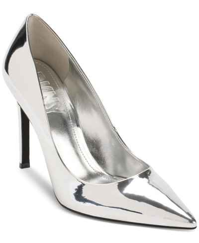Shop Dkny Women's Mabi Pointed-toe Pumps In Chrome