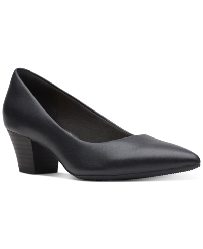 Clarks Teresa Step In Black Leather