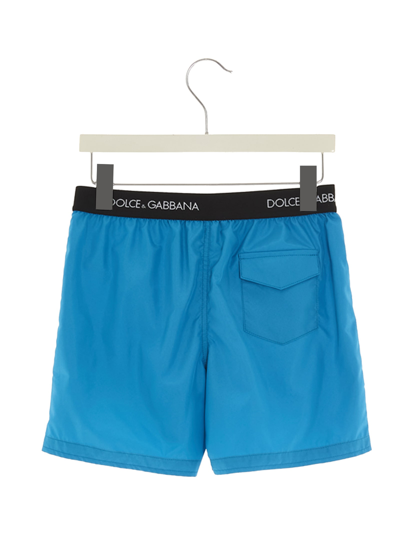 Shop Dolce & Gabbana Reborn To Live Swimming Shorts In Light Blue