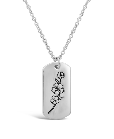 Shop Sterling Forever Women's Birth Flower Necklace In March/cherry Blossom/silver