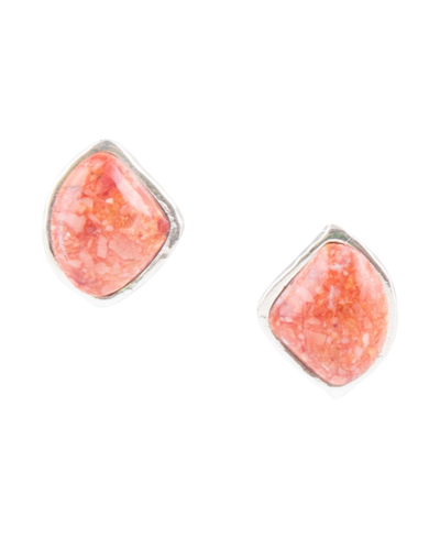 Shop Barse Abstract Sterling Silver And Genuine Orange Sponge Coral Stud Earrings