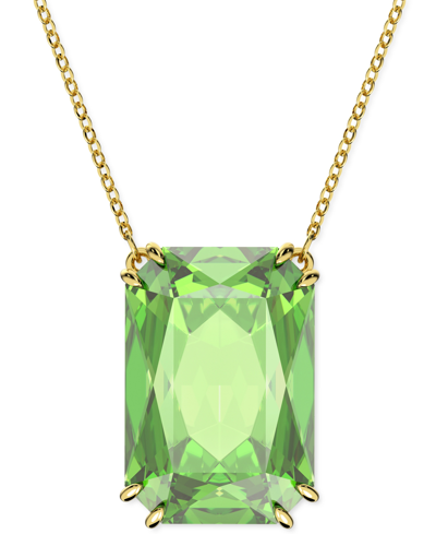 Shop Swarovski Gold-tone Crystal Millenia Octagon Cut 29-1/2" Pendant Necklace In Green