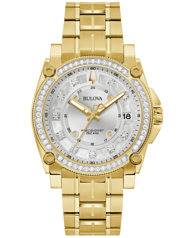 Shop Bulova Men's Precisionist Champlain Diamond (3/4 Ct. T.w.) Gold-tone Stainless Steel Bracelet Watch 40mm