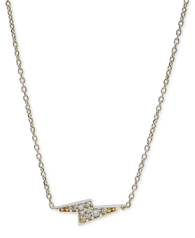 Shop Anzie Diamond Lightning Bolt Pendant Necklace (1/20 Ct. T.w.) In 14k Gold, 14" + 2" Extender