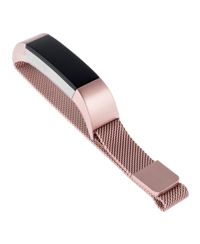 Shop Withit Rose Gold-tone Stainless Steel Mesh Band Compatible With The Fitbit Alta And Fitbit Alta Hr