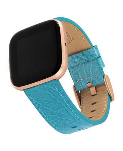 Shop Withit Light Blue Premium Croco Leather Band Compatible With The Fitbit Versa And Fitbit Versa 2