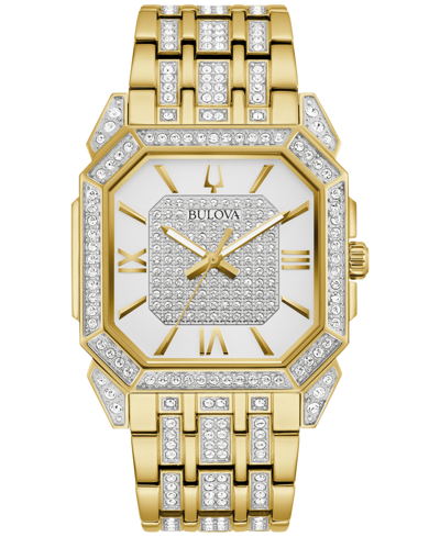 Shop Bulova Men's Crystal Octava Gold-tone Stainless Steel Bracelet Watch 40mm