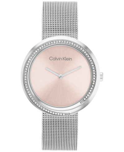 Shop Calvin Klein Women's Stainless Steel Mesh Bracelet Watch 34mm