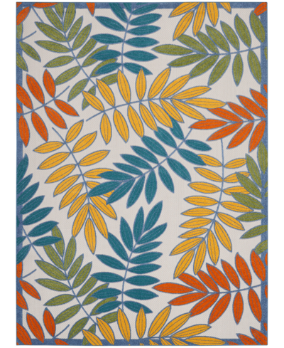 Nourison Aloha Alh18 7'10"x 10'6" Outdoor Area Rug In Ivory