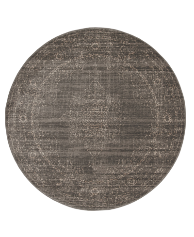 Shop Km Home Closeout!  Cantu 3563 5'3" X 5'3" Round Area Rug In Brown