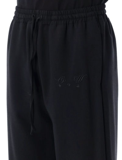 Shop Off-white Quote Wool Skate Trackpant In Black