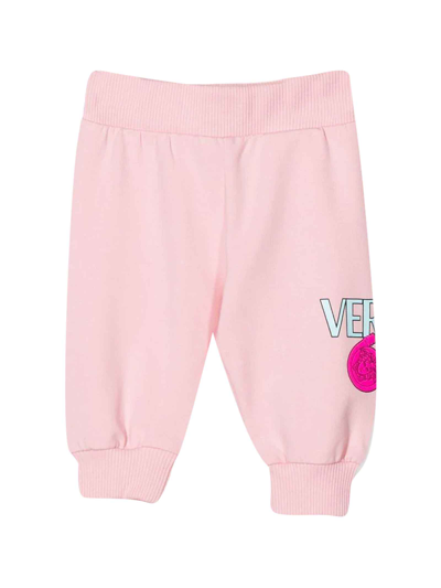 Shop Versace Pink Pants Baby Girl Kids In Rosa