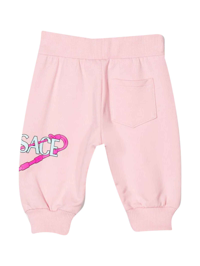 Shop Versace Pink Pants Baby Girl Kids In Rosa