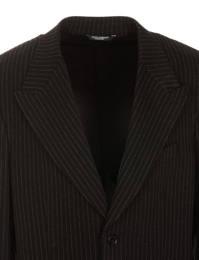 Shop Dolce & Gabbana Striped Jacket In Black