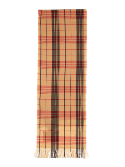 Shop Marni Scarf With Check Pattern In Marrone