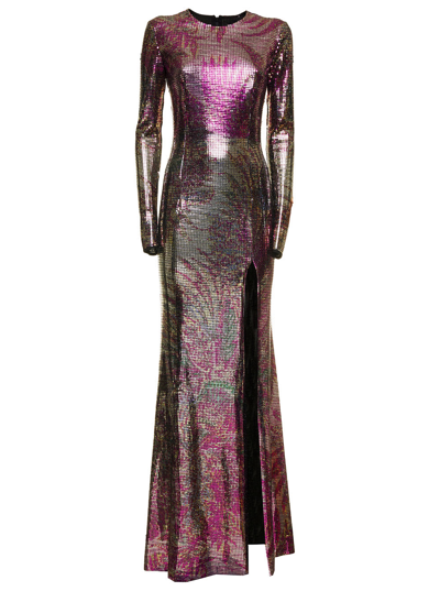 Shop Etro Nan Dress With Printed Micro Laminae In Polyamide And Multicolor Silk Woman
