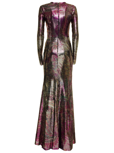 Shop Etro Nan Dress With Printed Micro Laminae In Polyamide And Multicolor Silk Woman