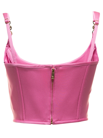 Shop Versace Satin Top Look 52 In Pink