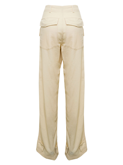 Etro Wide Leg Nina Virgin Wool Pants In White