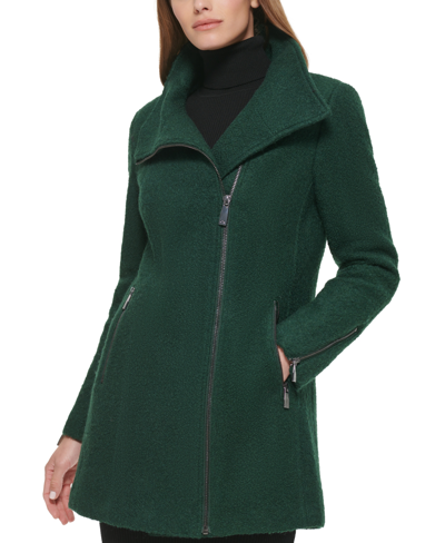 Calvin Klein Women's Asymmetric Zipper Coat In Emerald | ModeSens