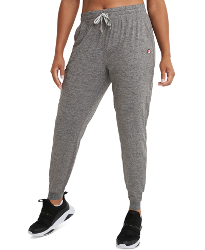 Shop Champion Women's Soft Touch Jersey Jogger Pants In Ebony Heather
